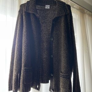 Loose fit collared cardigan